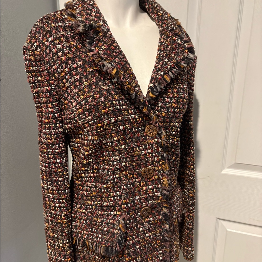 St. John ‘s Multicolor Metallic Knit Tweed Blazer/Jacket. S/12